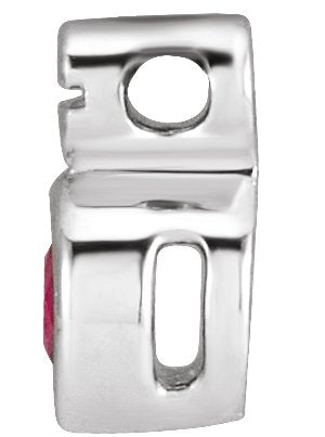 Platinum Round Natural Ruby Accented Necklace or Slide Pendant - view 2