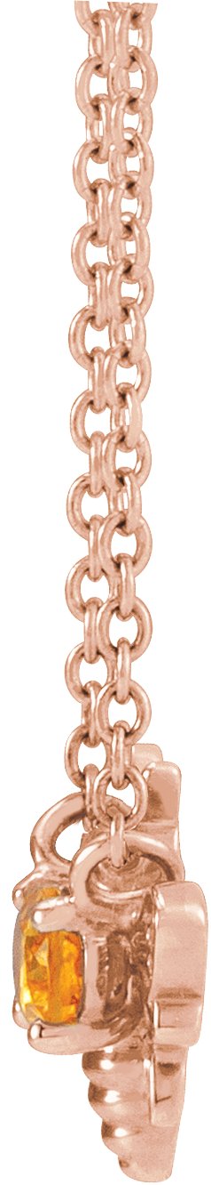 14K Gold Oval Natural Spessartite Garnet Bee Necklace - Rose Gold - view 2