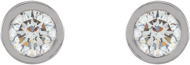 Platinum Natural Diamond Round Micro Bezel-Set Stud Earrings – 1.25-2.5mm Stones - view 6