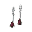 14K Gold Natural Ruby & Natural Diamond Pear Dangle Earrings