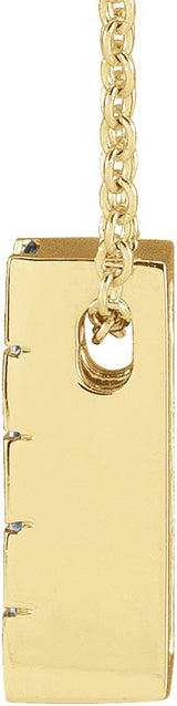 14K Gold Straight Baguette Natural Sky Blue Topaz Channel-Set Bar Necklace or Slide Pendant - Yellow Gold - view 2