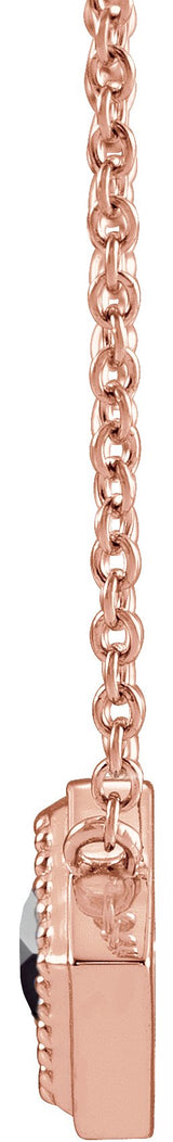 14K Gold Round Natural Black Onyx Geometric Necklace - Rose Gold - view 2