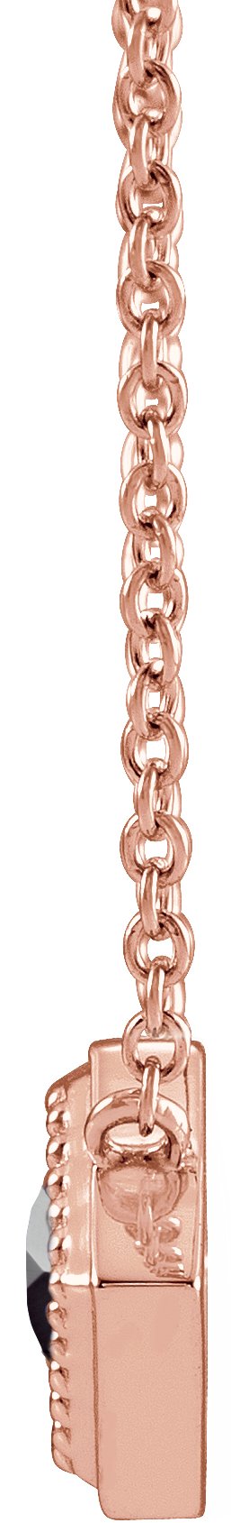14K Gold Round Natural Black Onyx Geometric Necklace - Rose Gold - view 2