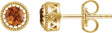 14K Gold Round Natural Citrine Milgrain Bezel-Set Birthstone Stud Earrings - Yellow Gold