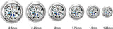 Platinum Natural Diamond Round Micro Bezel-Set Stud Earrings – 1.25-2.5mm Stones - view 9