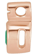 14K Gold Round Natural Emerald Accented Necklace or Slide Pendant - Rose Gold - view 2