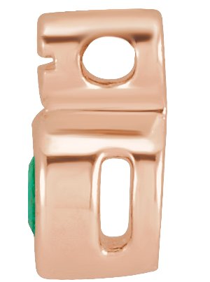 14K Gold Round Natural Emerald Accented Necklace or Slide Pendant - Rose Gold - view 2