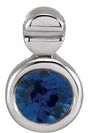 14K Gold Round Natural Blue Sapphire Accented Necklace or Slide Pendant - White Gold