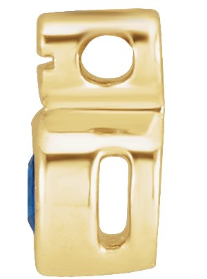 14K Gold Round Natural Blue Sapphire Accented Necklace or Slide Pendant - Yellow Gold - view 2