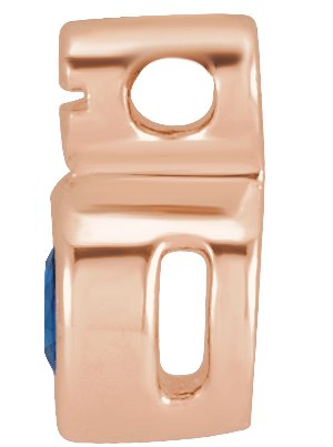 14K Gold Round Natural Blue Sapphire Accented Necklace or Slide Pendant - Rose Gold - view 2