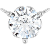 14K Gold Round Natural Diamond Solitaire Necklace – 3-5mm Stones - White Gold