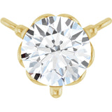14K Gold Round Natural Diamond Solitaire Necklace – 3-5mm Stones - Yellow Gold