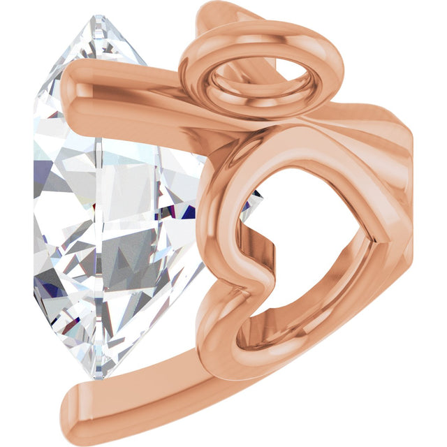14K Gold Round Natural Diamond Solitaire Necklace – 3-5mm Stones - Rose Gold - view 3