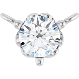 14K Gold Round Natural Diamond Solitaire Necklace – 3-5mm Stones - White Gold