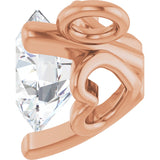 14K Gold Round Natural Diamond Solitaire Necklace – 3-5mm Stones - Rose Gold - view 3