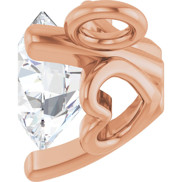 14K Gold Round Natural Diamond Solitaire Necklace – 3-5mm Stones - Rose Gold - view 3