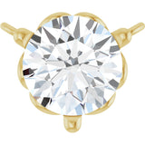14K Gold Round Natural Diamond Solitaire Necklace – 3-5mm Stones - Yellow Gold