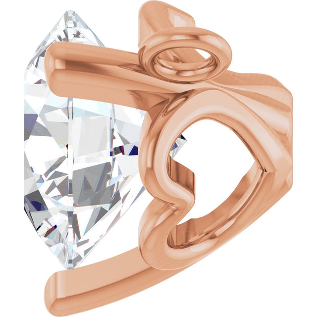 14K Gold Round Natural Diamond Solitaire Necklace – 3-5mm Stones - Rose Gold - view 3