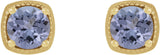 14K Gold Natural Tanzanite Round 4-Prong Earrings - Yellow Gold - view 2
