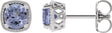 Platinum Natural Tanzanite Round 4-Prong Earrings