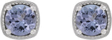 Platinum Natural Tanzanite Round 4-Prong Earrings - view 2