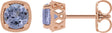 14K Gold Natural Tanzanite Round 4-Prong Earrings - Rose Gold