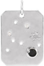 Platinum Round Natural Black Spinel & Natural Diamond Zodiac Constellation Necklace or Pendant