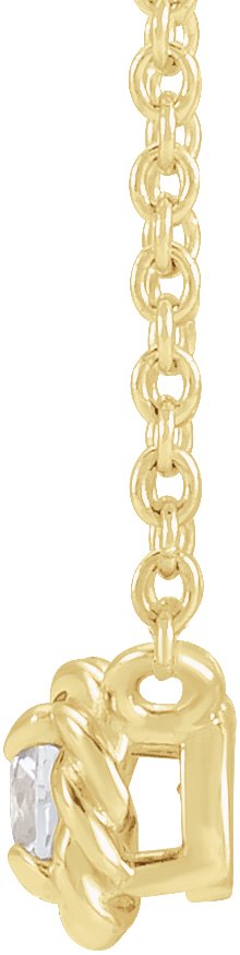 14K Gold Round Natural White Sapphire Claw-Prong Rope Necklace - Yellow Gold - view 4