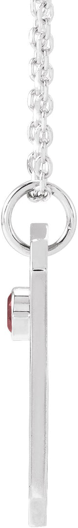 Platinum Round Natural Mozambique Garnet & Natural Diamond Pisces Constellation Necklace or Pendant - view 3
