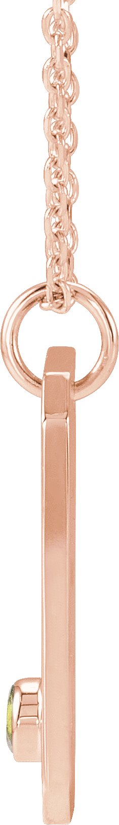 14K Gold Round Natural Peridot & Natural Diamond Gemini Constellation Necklace or Pendant - Rose Gold - view 3