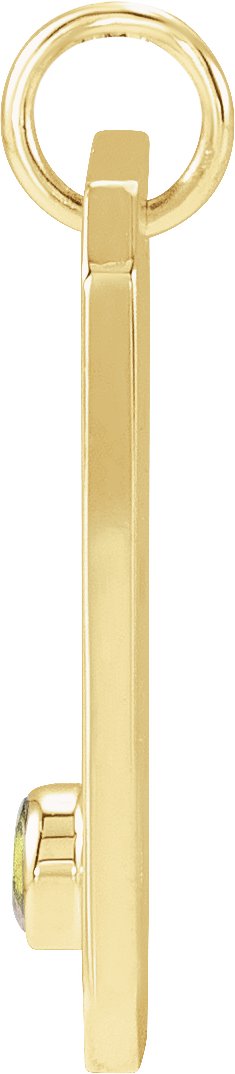 14K Gold Round Natural Peridot & Natural Diamond Zodiac Constellation Necklace or Pendant - Yellow Gold - view 2