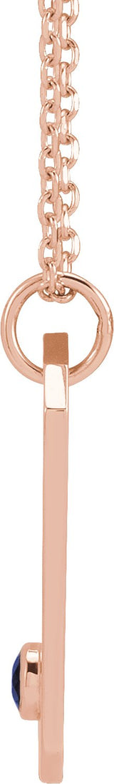 14K Gold Round Natural Blue Sapphire & Natural Diamond Capricorn Constellation Necklace or Pendant - Rose Gold - view 3