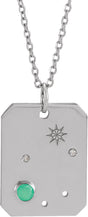 Platinum Round Natural Diamond Libra Constellation Necklace or Pendant