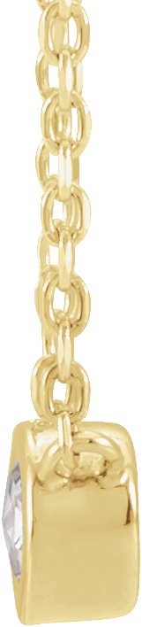 14K Gold Round Natural Diamond Rose-Cut Bezel-Set Necklace - Yellow Gold - view 4