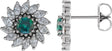 14K Gold Natural Alexandrite & Natural Diamond Round 7-Prong Halo-Style Earrings - White Gold