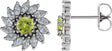 Platinum Natural Peridot & Natural Diamond Round 7-Prong Halo-Style Earrings