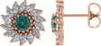 14K Gold Lab-Grown Alexandrite & Natural Diamond Round 7-Prong Halo-Style Earrings - Rose Gold