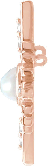 14K Gold Oval Natural Ethiopian Opal & Natural Diamond Star Necklace or Pendant - Rose Gold - view 2