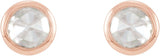 14K Gold Natural Diamond Round Bezel-Set Rose-Cut Stud Earrings - Rose Gold - view 4