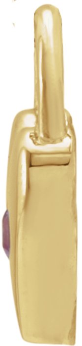 14K Gold Round Natural Pink Sapphire Heart Lock Necklace or Pendant - Yellow Gold - view 2