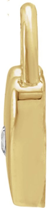 14K Gold Round Natural White Sapphire Heart Lock Necklace or Pendant - Yellow Gold - view 2
