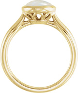 14K Gold Oval Natural Ethiopian Opal Bezel-Set Solitaire Ring - Yellow Gold - view 2