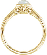 14K Gold Oval Natural Ethiopian Opal Bezel-Set Solitaire Ring - Yellow Gold - view 2