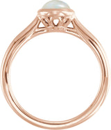 14K Gold Oval Natural Ethiopian Opal Bezel-Set Solitaire Ring - Rose Gold - view 2