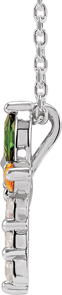 14K Gold Marquise Natural Diamond Cross Necklace or Pendant – 1/10 CTW - White Gold - view 2