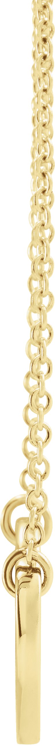 14K Gold Round Natural Ruby Engravable Heart Necklace - Yellow Gold - view 2