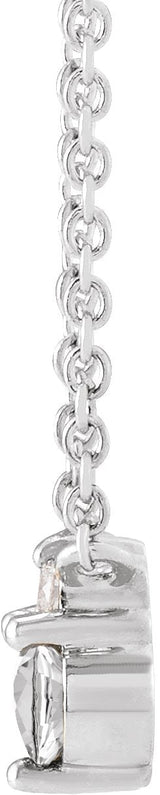 14K Gold Round Natural White Sapphire & Natural Diamond Accented Necklace – 0.015 CTW - White Gold - view 2