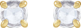 14K Gold Natural Diamond Round 4-Prong Claw Rose-Cut Stud Earrings - Yellow Gold - view 4