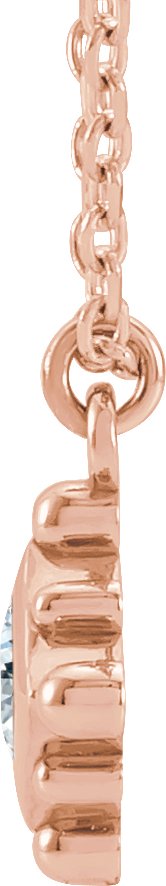 14K Gold Square Natural Diamond Bezel-Set Beaded Necklace - Rose Gold - view 4
