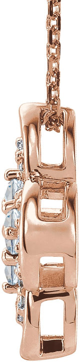 14K Gold Round Natural Diamond Clover Necklace or Pendant – 1/3 CTW - Rose Gold - view 4